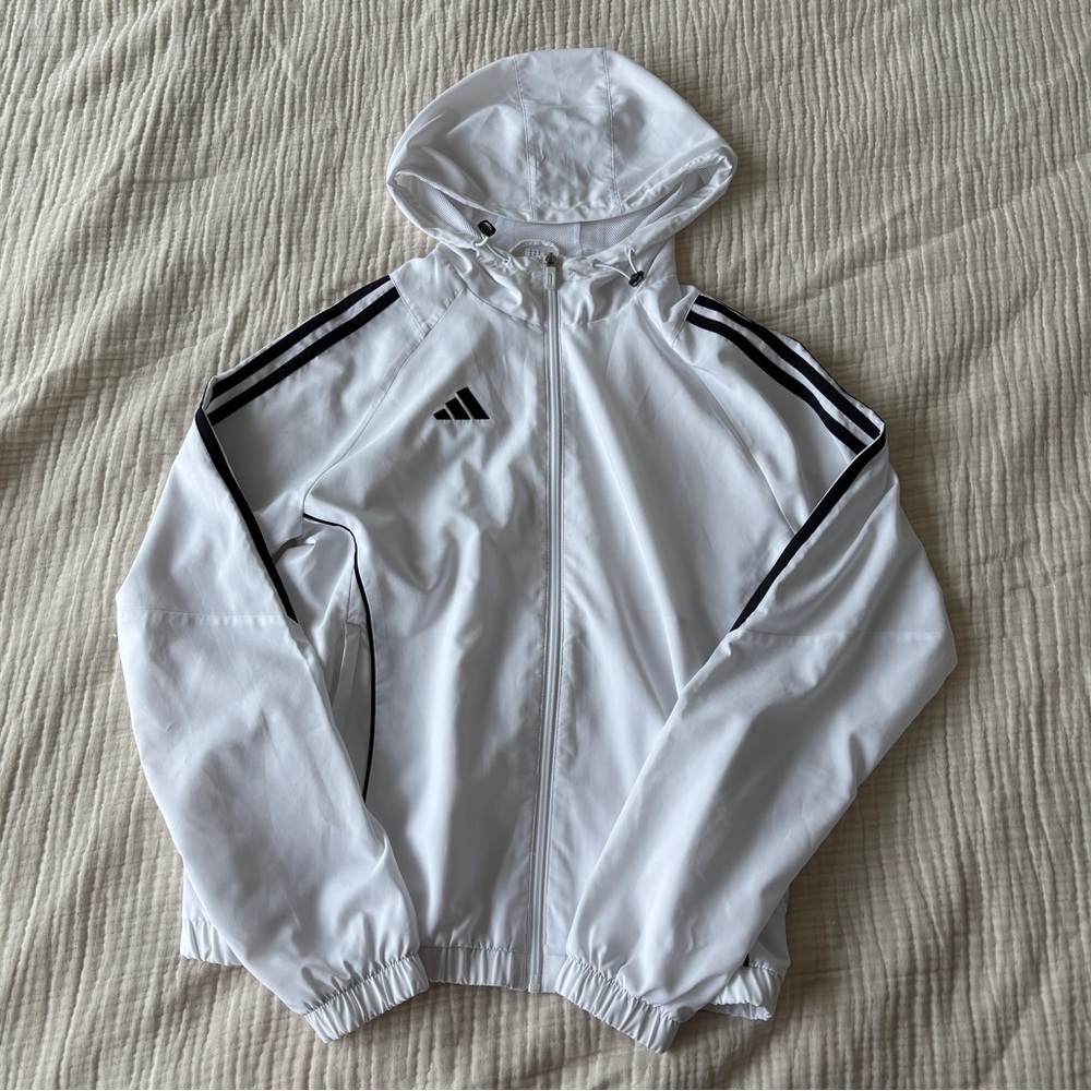 Adidas White Zip Up Lightweight Warmup Jacket